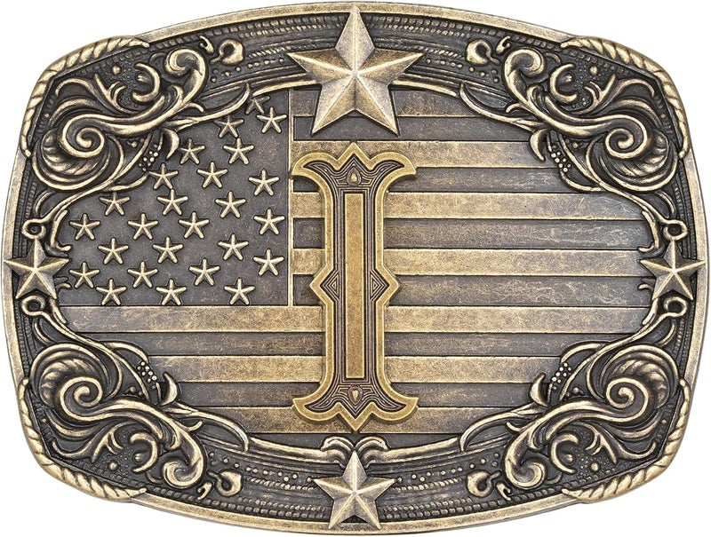 Flipslo Store Western Belt Buckle for Men Women Initial Letter A to Z Cowboy Belt Buckle Texas Buckle hebillas vaqueras para hombre - Image 1